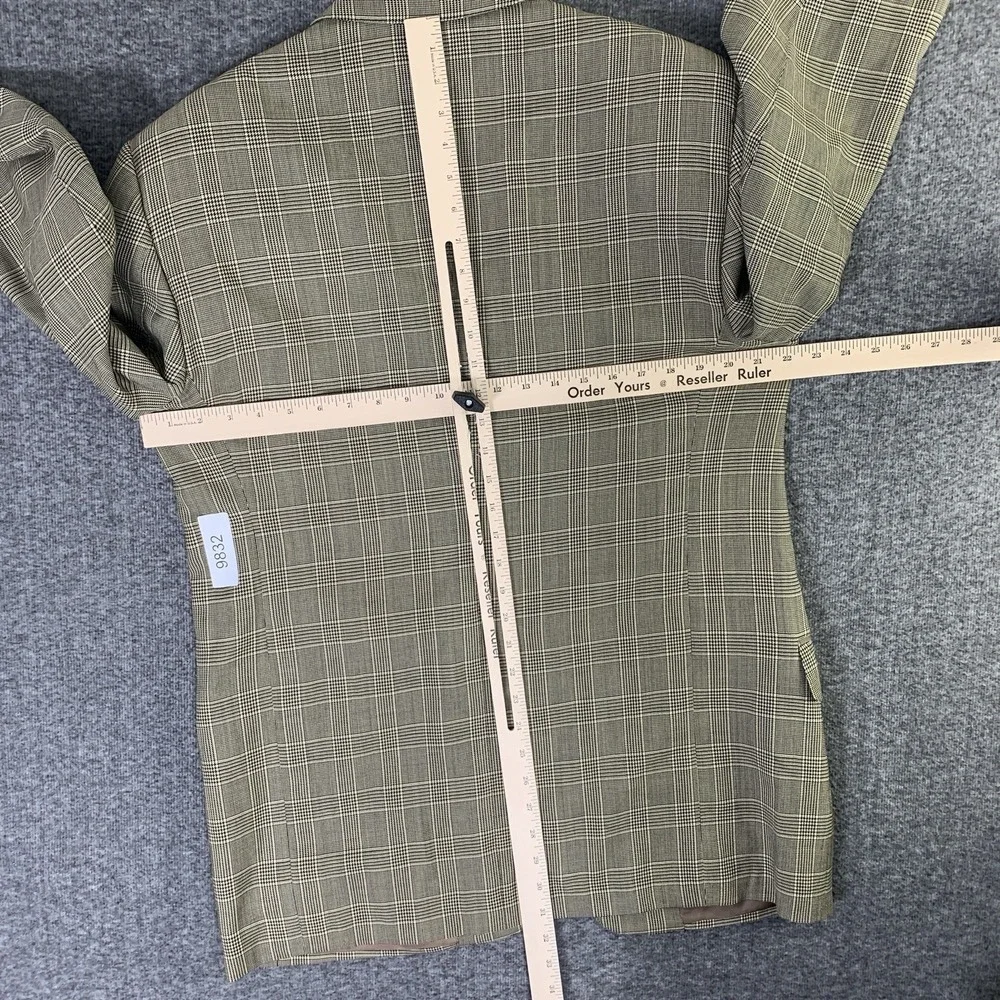 Ermenegildo Zegna Su Misura Blazer Jacket Men 44 Windowpane Wool Sport Coat